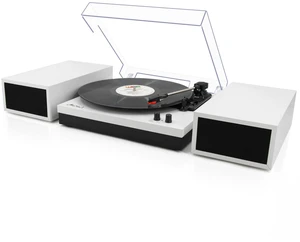 Vinyl Record Players with 2 External Speakers & Bluetooth Turntable, White Vintage Wooden Record Player, BT Wireless, 3 Speed 33/45/78 RPM, Belt-Drive, RCA, Auto Stop for Beginner, Home Decor and Gift Vinyl Record Players with 2 External Speakers & Bluetooth Turntable, White Vintage Wooden Record Player, BT Wireless, 3 Speed 33/45/78 RPM, Belt-Drive, RCA, Auto Stop for Beginner, Home Decor and Gift