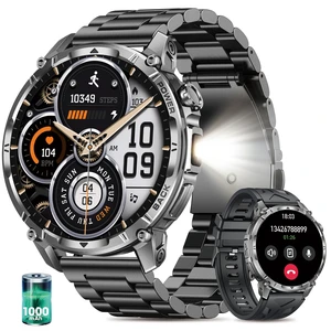 Military Smart Watches for Men (Answer/Make Call), 1.7" HD Mens Watches, 50+Days Fitness Tracker, Flashlight 100+ Sports Modes, Blood Pressure/Heart Rate/SpO2 Compatible with Android iPhone Military Smart Watches for Men (Answer/Make Call), 1.7" HD Mens Watches, 50+Days Fitness Tracker, Flashlight 100+ Sports Modes, Blood Pressure/Heart Rate/SpO2 Compatible with Android iPhone