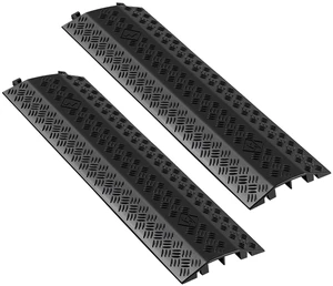 Drop Over Cable Cover, 17,500 lbs/Axle Load Capacity, 2 Channel Heavy Duty Floor Cord Cover, Cable Hose Protector Ramp, for Indoor, High Walking Traffic Areas, Home, Office, Warehouse, 2 Pack Drop Over Cable Cover, 17,500 lbs/Axle Load Capacity, 2 Channel Heavy Duty Floor Cord Cover, Cable Hose Protector Ramp, for Indoor, High Walking Traffic Areas, Home, Office, Warehouse, 2 Pack