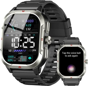Smart Watch for Men Built-in GPS, 2.06" Military Fitness Tracker IP68 Waterproof, Fitness Watch with Heart Rate/Sleep, Smartwatch with Answer/Make Calls, 100+ Sport Modes for iPhone/Android, Black Smart Watch for Men Built-in GPS, 2.06" Military Fitness Tracker IP68 Waterproof, Fitness Watch with Heart Rate/Sleep, Smartwatch with Answer/Make Calls, 100+ Sport Modes for iPhone/Android, Black