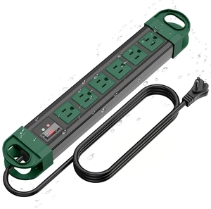 Outdoor Power Strip Weatherproof, 2700J Surge Protector, Green 4Ft IPX6 Waterproof 6 Plug Extender Port, Exterior Long Extension Cord with Multiple Outlets for Garden, Christmas Decor Outdoor Power Strip Weatherproof, 2700J Surge Protector, Green 4Ft IPX6 Waterproof 6 Plug Extender Port, Exterior Long Extension Cord with Multiple Outlets for Garden, Christmas Decor