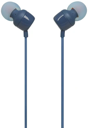Tune 110E - in-Ear Headphones - Blue Pure Bass sound, 1-button remote with microphone, Tangle-free flat cable Tune 110E - in-Ear Headphones - Blue Pure Bass sound, 1-button remote with microphone, Tangle-free flat cable