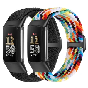 Elastic Braided Bands Compatible with Fitbit Charge 5/Fitbit Charge 6 for Women Men, Breathable Adjustable Stretchy Nylon Loop Sport Replacement Wristbands for Fitbit Charge 6 Charge 5 Straps Elastic Braided Bands Compatible with Fitbit Charge 5/Fitbit Charge 6 for Women Men, Breathable Adjustable Stretchy Nylon Loop Sport Replacement Wristbands for Fitbit Charge 6 Charge 5 Straps
