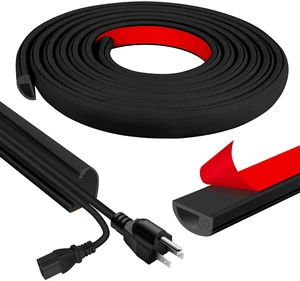 Cord Wall Cover, 118in Self-Adhesive Wire Covers for Cords on Wall, Extension Cable Hider for Floor, Mounted Tv, Home and Office Cavity 0.63" Wx0.31 H (Black) Cord Wall Cover, 118in Self-Adhesive Wire Covers for Cords on Wall, Extension Cable Hider for Floor, Mounted Tv, Home and Office Cavity 0.63" Wx0.31 H (Black)