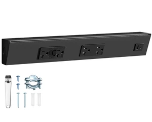 16 in Under Cabinet Power Strip with GFCI Outlet, Hardwire 20A GFCI + 20A TR Outlet, USB-A & USB-C, Angled Outlet Design, 2500W Rating, Modular No-Cut Extension System, ETL Listed 16 in Under Cabinet Power Strip with GFCI Outlet, Hardwire 20A GFCI + 20A TR Outlet, USB-A & USB-C, Angled Outlet Design, 2500W Rating, Modular No-Cut Extension System, ETL Listed