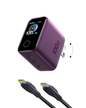 PicoGo Pro AH22 100W USB C Charger Fast Charging with Smart Display 3 Port GaN Charger, Intelligent Charging, AVS Charger for MacBook, iPhone Duo, iPhone 18 Series, Dark Cherry (Cable Included) PicoGo Pro AH22 100W USB C Charger Fast Charging with Smart Display 3 Port GaN Charger, Intelligent Charging, AVS Charger for MacBook, iPhone Duo, iPhone 18 Series, Dark Cherry (Cable Included)