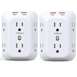 2 Pack Outlet Extender Surge Protector, 6 Outlet Splitter with 4 USB Ports (2 USB C), Multiple Plug Expander Wall Charger, 4 Sided 1050 J Multi Plug Wall Adapter Power Strip for Home Office Kitchen 2 Pack Outlet Extender Surge Protector, 6 Outlet Splitter with 4 USB Ports (2 USB C), Multiple Plug Expander Wall Charger, 4 Sided 1050 J Multi Plug Wall Adapter Power Strip for Home Office Kitchen