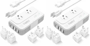 200W Voltage Converter 220V to 110V Converter for Curling Iron & Straightener, Step Down Converter with USB-C PD 18W, Type C E/F G I Plugs (Pack of 2) 200W Voltage Converter 220V to 110V Converter for Curling Iron & Straightener, Step Down Converter with USB-C PD 18W, Type C E/F G I Plugs (Pack of 2)