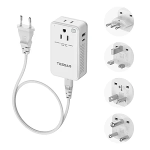 Compact 220V to 110V Voltage Converter US to Europe Universal Travel Adapter, 2 AC Outlets and 2 USB (1 USB-C), 200W Small Power Converter, EU/UK/AU/IT/India Plugs, For Travel Compact 220V to 110V Voltage Converter US to Europe Universal Travel Adapter, 2 AC Outlets and 2 USB (1 USB-C), 200W Small Power Converter, EU/UK/AU/IT/India Plugs, For Travel