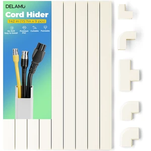 142in Cord Hider, Beige Cable Cover for 2-3 Wires on Wall, Premium Wire Hiders Wire Covers for Cords on Wall, Easier Setup TV Cable Management Kit, W0.94 H0.47in, Beige 142in Cord Hider, Beige Cable Cover for 2-3 Wires on Wall, Premium Wire Hiders Wire Covers for Cords on Wall, Easier Setup TV Cable Management Kit, W0.94 H0.47in, Beige