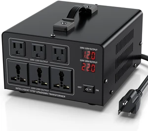 3000W Voltage Converter Transformer Step Up 110V/120V to220V/240V or Step Down 220V to 110V AC Power Converte, Circuit Breaker Protection, 3 US sockets, 3 Universal sockets, LCD Display 3000W Voltage Converter Transformer Step Up 110V/120V to220V/240V or Step Down 220V to 110V AC Power Converte, Circuit Breaker Protection, 3 US sockets, 3 Universal sockets, LCD Display