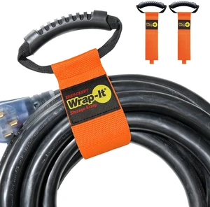 Easy-Carry Straps - 22" (2-Pack) Blaze Orange Heavy-Duty Hook and Loop Cord Carrying Strap, Hanger, and Organizer with Handle for Pool Hoses, Garden Hoses, Cords, Cables Easy-Carry Straps - 22" (2-Pack) Blaze Orange Heavy-Duty Hook and Loop Cord Carrying Strap, Hanger, and Organizer with Handle for Pool Hoses, Garden Hoses, Cords, Cables