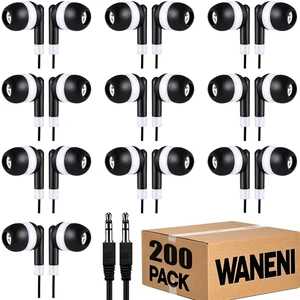 Wholesale Bulk Earbuds Headphones 200 Pack Class Set for School Classroom Students Kids Children Toddler Boys Girls Teen Adults(Black,200 Pack) Wholesale Bulk Earbuds Headphones 200 Pack Class Set for School Classroom Students Kids Children Toddler Boys Girls Teen Adults(Black,200 Pack)