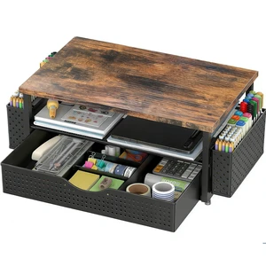 Computer Monitor Stand with Drawer and 2 Pen Holders, Wood Double layer storage Computer Stand Monitor Riser Office Organization for Desk Computer Monitor Stand with Drawer and 2 Pen Holders, Wood Double layer storage Computer Stand Monitor Riser Office Organization for Desk