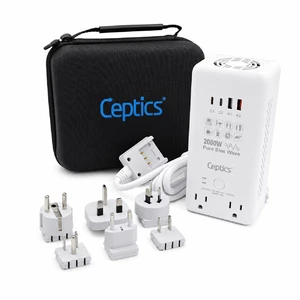 Voltage Converter US to Europe, 2000W Pure Sine Wave 220V to 110V, Perfect for Hair Dryer, Straighteners and Curling Iron, 6 in 1 with 2 AC Outlets and 4 USB Ports (PD 45W) Voltage Converter US to Europe, 2000W Pure Sine Wave 220V to 110V, Perfect for Hair Dryer, Straighteners and Curling Iron, 6 in 1 with 2 AC Outlets and 4 USB Ports (PD 45W)