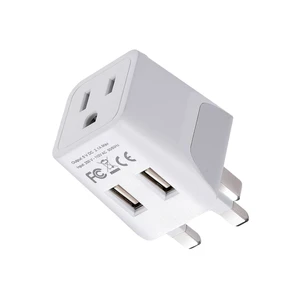 UK Plug Adapter, 3 in 1 with Dual USB for UAE, Ireland, Hong Kong Plug Adapter Type G, Type G Travel Adapter for London, Hong Kong & Ireland, Grounded Power Adapter for Laptops & Cameras UK Plug Adapter, 3 in 1 with Dual USB for UAE, Ireland, Hong Kong Plug Adapter Type G, Type G Travel Adapter for London, Hong Kong & Ireland, Grounded Power Adapter for Laptops & Cameras