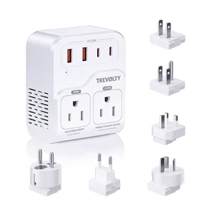 2000W Voltage Converter US to Europe for Hair Dryers, 220V to 110V Converter for European Travel with 3 AC/2 USBA/2 USBC Ports (PD20W), 7-in-1 Universal Travel Adapter for UK 2000W Voltage Converter US to Europe for Hair Dryers, 220V to 110V Converter for European Travel with 3 AC/2 USBA/2 USBC Ports (PD20W), 7-in-1 Universal Travel Adapter for UK