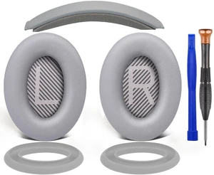 Replacement Kit for Bose QC35/QC35 ii - Silver EarPads + Headband + Silicone Cover for (QuietComfort35 & Quiet Comfort35 ii) Headphones Replacement Kit for Bose QC35/QC35 ii - Silver EarPads + Headband + Silicone Cover for (QuietComfort35 & Quiet Comfort35 ii) Headphones