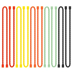 10 PCS 18-Inch Silicone Cable Ties - Reusable Rubber Twist Ties Bendable Cable Ties for Bundling and Holding, All Purpose Cord Tie for Indoor and Outdoor(5 Colors) 10 PCS 18-Inch Silicone Cable Ties - Reusable Rubber Twist Ties Bendable Cable Ties for Bundling and Holding, All Purpose Cord Tie for Indoor and Outdoor(5 Colors)