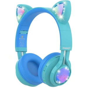Kids Headphones, CT-7S Cat Ear Bluetooth Headphones with LED Light, 85dB Volume Limiting, Over Ear with Microphone for Laptop/PC/TV (Blue & Green) Kids Headphones, CT-7S Cat Ear Bluetooth Headphones with LED Light, 85dB Volume Limiting, Over Ear with Microphone for Laptop/PC/TV (Blue & Green)