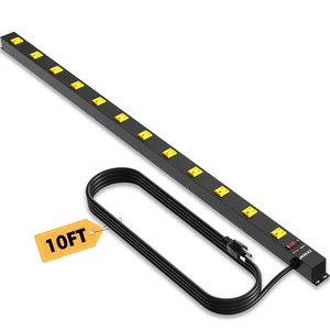 12 Outlet Long Power Strips Wide-Spaced Outlets with 10ft Cord Power Strip Heavy Duty Industrial Power Strip Surge Protector Overload 2100J Protection for Garage Workshop Office Home ETL Certified 12 Outlet Long Power Strips Wide-Spaced Outlets with 10ft Cord Power Strip Heavy Duty Industrial Power Strip Surge Protector Overload 2100J Protection for Garage Workshop Office Home ETL Certified