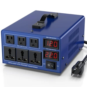 4000 watt Voltage Conversion Transformer Heavy-Duty Step-up/Step-Down AC 110V/120V/220V/240V Power Conversion, with resettable Circuit Breaker Protection, with US Power Cord, LCD Display 4000 watt Voltage Conversion Transformer Heavy-Duty Step-up/Step-Down AC 110V/120V/220V/240V Power Conversion, with resettable Circuit Breaker Protection, with US Power Cord, LCD Display