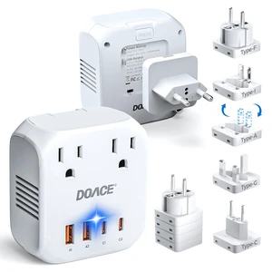 2000W Travel Voltage Converter US to Europe for Hair Dryers Step Down 220V to 110V Converter for European Travel, Power Converter Adapter Combo with 2 USB A & 2 USB C Ports 2000W Travel Voltage Converter US to Europe for Hair Dryers Step Down 220V to 110V Converter for European Travel, Power Converter Adapter Combo with 2 USB A & 2 USB C Ports