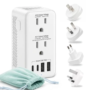 1200W Voltage Converter US to Europe for Hair Dryers, US to Worldwide 220V to 110V Converter, A/C/G/I 4 Plugs, Auto Shut-Off Protection, Powers Up to 6 Devices at Once, 2 AC, 2 USB-A, 2 USB-C 1200W Voltage Converter US to Europe for Hair Dryers, US to Worldwide 220V to 110V Converter, A/C/G/I 4 Plugs, Auto Shut-Off Protection, Powers Up to 6 Devices at Once, 2 AC, 2 USB-A, 2 USB-C