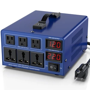 3000 watt Voltage Conversion Transformer Heavy-Duty Step-up/Step-Down AC 110V/120V/220V/240V Power Conversion, with resettable Circuit Breaker Protection, with US Power Cord, LCD Display 3000 watt Voltage Conversion Transformer Heavy-Duty Step-up/Step-Down AC 110V/120V/220V/240V Power Conversion, with resettable Circuit Breaker Protection, with US Power Cord, LCD Display