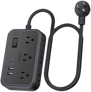 10 in 1Power Strip Ultra Thin Flat Plug Extension Cord with 4 USB Ports(Include 2 USB C) Surge Protector Power Strip with Flat Cord 6 Widely Spaced Outlet(2 Side) 5 Ft Extension Cord-Black 10 in 1Power Strip Ultra Thin Flat Plug Extension Cord with 4 USB Ports(Include 2 USB C) Surge Protector Power Strip with Flat Cord 6 Widely Spaced Outlet(2 Side) 5 Ft Extension Cord-Black
