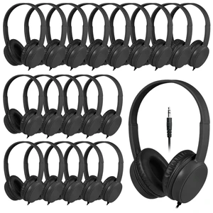20 Pack Bulk Headphones for Kids Classroom Students School, Wholesale Wired Headphone Class Set with 3.5mm Jack for Chromebook Computer Libraries Museums(GS30,20Black) 20 Pack Bulk Headphones for Kids Classroom Students School, Wholesale Wired Headphone Class Set with 3.5mm Jack for Chromebook Computer Libraries Museums(GS30,20Black)