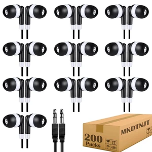200 Pack Bulk Kids Earbuds for Classroom School,Student Wired in Ear Headphones,3.5mm Black Wholesale Earphones for Chromebook Laptop PC,Individually Bagged(HTC001) 200 Pack Bulk Kids Earbuds for Classroom School,Student Wired in Ear Headphones,3.5mm Black Wholesale Earphones for Chromebook Laptop PC,Individually Bagged(HTC001)