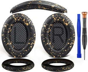 Replacement Kit for Bose QuietComfort QC35/QC35 ii Over-Ear Headphones, Ear Pads Cushions + Headband + Silicone Earpads Cover Protector - Black Gold Replacement Kit for Bose QuietComfort QC35/QC35 ii Over-Ear Headphones, Ear Pads Cushions + Headband + Silicone Earpads Cover Protector - Black Gold