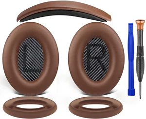 Replacement Kit for Bose QuietComfort QC35/QC35 ii Over-Ear Headphones, Ear Pads Cushions + Headband + Silicone Earpads Cover Protector - Coffee Replacement Kit for Bose QuietComfort QC35/QC35 ii Over-Ear Headphones, Ear Pads Cushions + Headband + Silicone Earpads Cover Protector - Coffee