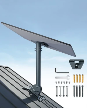 Starlink Mount for Standard 4/4X/Gen3/V3, Metal Starlink Roof Mount Starlink Standard 4 Mount Consists of Pipe Adapter, Adjustable Base and Thickened Steel Pole (Straight Tube) Starlink Mount for Standard 4/4X/Gen3/V3, Metal Starlink Roof Mount Starlink Standard 4 Mount Consists of Pipe Adapter, Adjustable Base and Thickened Steel Pole (Straight Tube)