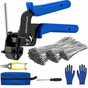 155PCS Heavy Duty 304 Stainless Steel Cable Tie Gun Kit, Includes 150PCS Metal Zip Ties(3 Sizes), Self-Locking, UV & Corrosion Resistant, for Fence, Exhaust Pipe, Chicken Coop, Farm Use (Blue) 155PCS Heavy Duty 304 Stainless Steel Cable Tie Gun Kit, Includes 150PCS Metal Zip Ties(3 Sizes), Self-Locking, UV & Corrosion Resistant, for Fence, Exhaust Pipe, Chicken Coop, Farm Use (Blue)