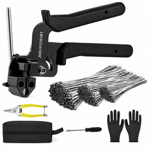 155PCS Heavy Duty 304 Stainless Steel Cable Tie Gun Kit, Includes 150PCS Metal Zip Ties(3 Sizes), Self-Locking, UV & Corrosion Resistant, for Fence, Exhaust Pipe, Chicken Coop, Farm Use (Black) 155PCS Heavy Duty 304 Stainless Steel Cable Tie Gun Kit, Includes 150PCS Metal Zip Ties(3 Sizes), Self-Locking, UV & Corrosion Resistant, for Fence, Exhaust Pipe, Chicken Coop, Farm Use (Black)