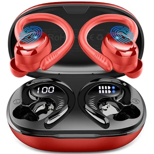 Wireless Earbuds Sport, NEW Bluetooth 5.4 Headphones with Earhooks, 50H Stereo Deep Bass Over Ear Buds with 4 ENC Noise Canceling Mics, IP7 Waterproof Earphones for Running Workout Gym -Red Wireless Earbuds Sport, NEW Bluetooth 5.4 Headphones with Earhooks, 50H Stereo Deep Bass Over Ear Buds with 4 ENC Noise Canceling Mics, IP7 Waterproof Earphones for Running Workout Gym -Red