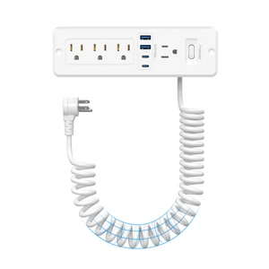 Drawer Outlet Kit 65W USB C, Furniture Recessed Power Strip Flush Mount Charging Station with 4 Outlets & 4 USB Ports for Home Office Cabinet 10FT Spring Cord White Drawer Outlet Kit 65W USB C, Furniture Recessed Power Strip Flush Mount Charging Station with 4 Outlets & 4 USB Ports for Home Office Cabinet 10FT Spring Cord White