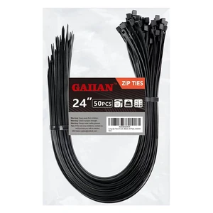 Long Zip Ties Heavy Duty 24 inch, Large Zip Ties with 200 lbs Tensile Strength, Big Cable Ties, Black, 50 Pack, by Long Zip Ties Heavy Duty 24 inch, Large Zip Ties with 200 lbs Tensile Strength, Big Cable Ties, Black, 50 Pack, by