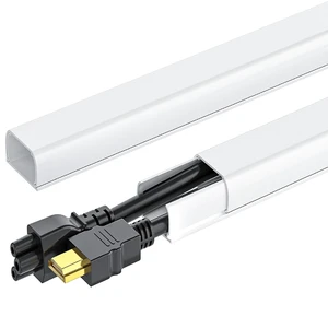 142in Wall Cord Hider for 2-3 Cords, W0.94in H0.47in, White Medium Cord Covers for Wires on wall, On-Wall Cord Cover Cable Concealer 142in Wall Cord Hider for 2-3 Cords, W0.94in H0.47in, White Medium Cord Covers for Wires on wall, On-Wall Cord Cover Cable Concealer
