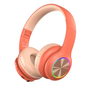 Kids Bluetooth 6.0 Headphones, LED Light, 85Hours Playtime Type-C Fast Charging, 85/94dB Volume Limited, Comfort Wireless Headphones with Built-in Mic, Pink and Orange Kids Bluetooth 6.0 Headphones, LED Light, 85Hours Playtime Type-C Fast Charging, 85/94dB Volume Limited, Comfort Wireless Headphones with Built-in Mic, Pink and Orange