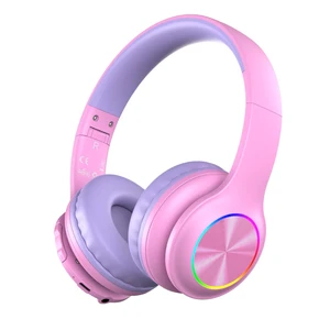 Kids Bluetooth 6.0 Headphones, LED Light, 85Hours Playtime Type-C Fast Charging, 85/94dB Volume Limited, Comfort Wireless Headphones with Built-in Mic, Wired & TF Card Mode,Pink Kids Bluetooth 6.0 Headphones, LED Light, 85Hours Playtime Type-C Fast Charging, 85/94dB Volume Limited, Comfort Wireless Headphones with Built-in Mic, Wired & TF Card Mode,Pink