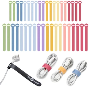 Self-Gripping Cable Ties by - Assorted 40-Pack Macaron Reusable Hook and Loop Cord Wraps for Home Office Desk Organization Self-Gripping Cable Ties by - Assorted 40-Pack Macaron Reusable Hook and Loop Cord Wraps for Home Office Desk Organization