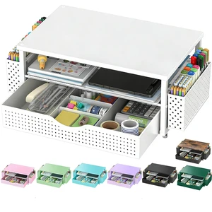 Computer Monitor Stand with Drawer and 2 Pen Holders, White Double layer storage Computer Stand Monitor Riser Office Organization for Desk Computer Monitor Stand with Drawer and 2 Pen Holders, White Double layer storage Computer Stand Monitor Riser Office Organization for Desk