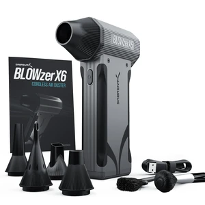 BLOWZER X6 by - Powerful Airflow, Endless Possibilities Jet Powered Air Duster, Up to, 5 Nozzles, PC, Keyboard, Car Detailing, Fire Accelerator BLOWZER X6 by - Powerful Airflow, Endless Possibilities Jet Powered Air Duster, Up to, 5 Nozzles, PC, Keyboard, Car Detailing, Fire Accelerator