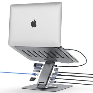 Laptop Docking Station Stand 11-IN-1 Triple Display HDMI DP 4K60Hz Gigabit Ethernet USB3.1 PD100W SD/TF Card Reader Audio 360°Swivel Laptop Stand with USB Hub for MacBookPro/Air/Dell/HP/Surface/Lenovo Laptop Docking Station Stand 11-IN-1 Triple Display HDMI DP 4K60Hz Gigabit Ethernet USB3.1 PD100W SD/TF Card Reader Audio 360°Swivel Laptop Stand with USB Hub for MacBookPro/Air/Dell/HP/Surface/Lenovo