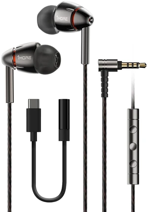 Quad Driver in-Ear Earphones Hi-Res High Fidelity Headphones Warm Bass, Spacious Reproduction, High Resolution, Mic in-Line Remote Smartphones/PC/Tablet - Silver/Gray Quad Driver in-Ear Earphones Hi-Res High Fidelity Headphones Warm Bass, Spacious Reproduction, High Resolution, Mic in-Line Remote Smartphones/PC/Tablet - Silver/Gray