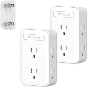 2 to 3 Prong Outlet Adapter with 6 Outlets, White, 2 Pack Three-sided wall extender for older two-prong outlets in homes, apartments and hotels. Does not provide grounding 2 to 3 Prong Outlet Adapter with 6 Outlets, White, 2 Pack Three-sided wall extender for older two-prong outlets in homes, apartments and hotels. Does not provide grounding