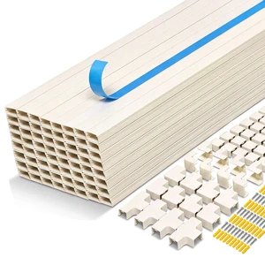 Cord Hider Kits, 1008in Self Adhesive Paintable Cable Cover Raceways, TV Cable Hider for Ceiling, Home Office Wire Management on Wall, 64PCS X L15.75in W 0.94in H 0.55in Cord Hider Kits, 1008in Self Adhesive Paintable Cable Cover Raceways, TV Cable Hider for Ceiling, Home Office Wire Management on Wall, 64PCS X L15.75in W 0.94in H 0.55in